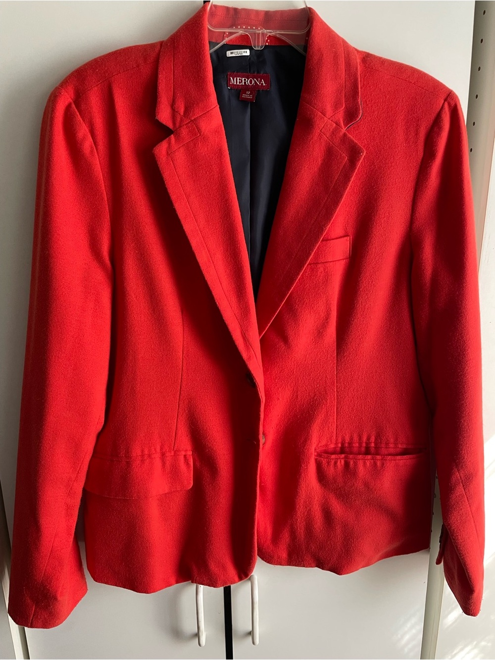 Merona Vibrant Orange/Red Women's Blazer with Notched Lapel